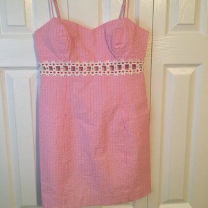 Sheena Dress - Print (Seersucker Stripe With Go) - Size 8